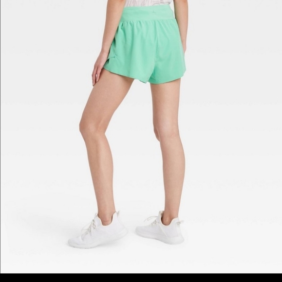 JoyLab Shorts Joylab Jade Green Lined Laser Cut Running Shorts Size